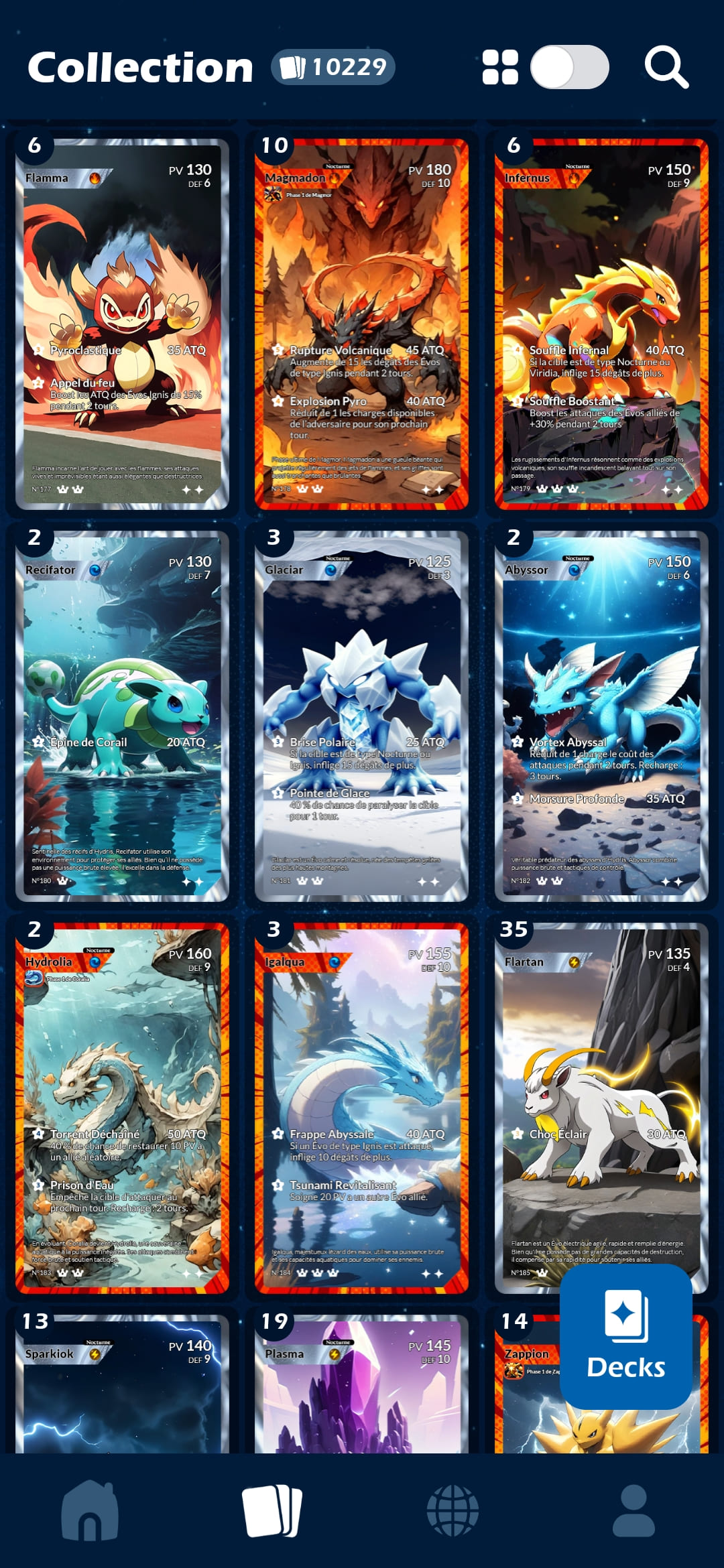Collection de cartes